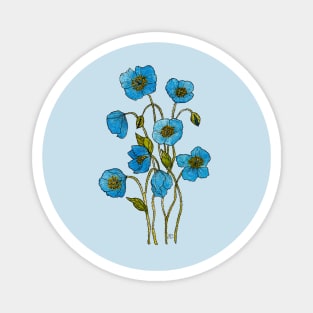 Himalayan Poppies Watercolour Magnet